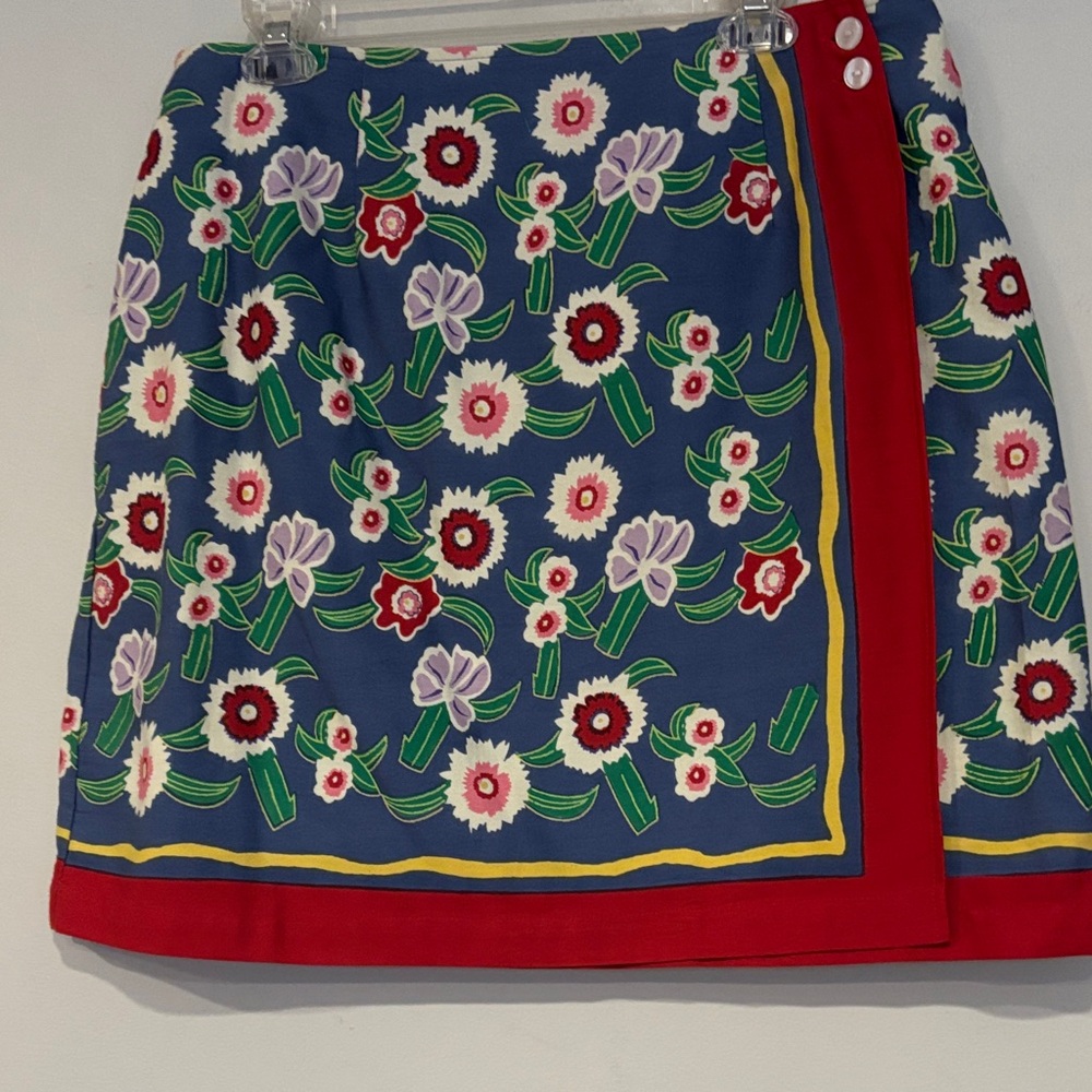 Floral Blue and Red Women's Skirt